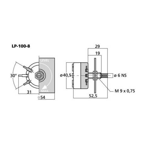 Atenuator boxe Monacor LP-100-8