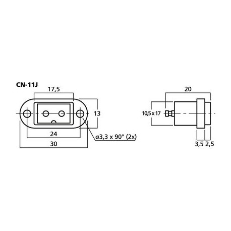 2-pole plug-in connectors Monacor CN-11J