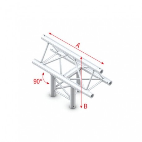 Grinda Showtec T-Cross vertical 3-way, apex up Pro-30 Triangle P Truss