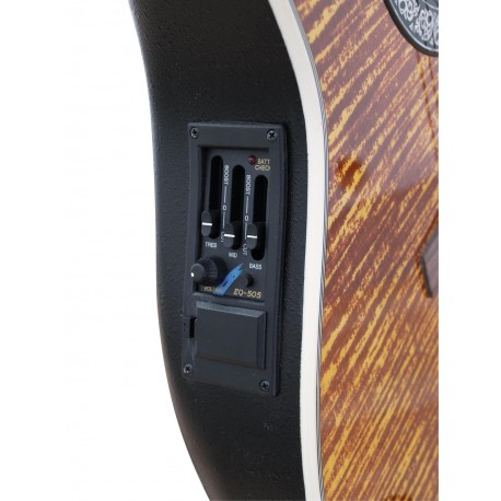 Chitara acustica roundback decupata, cu pick-up piezo, neagra, Dimavery RB-300BK