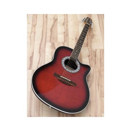 Chitara acustica roundback decupata, cu pick-up piezo, rosie, Dimavery RB-300RD