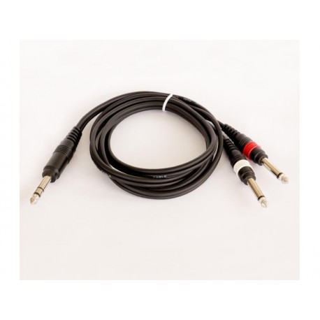 Cablu Jack 6,3mm stereo - 2x Jack 6,3mm mono, 1,5m, Jb Systems 1240