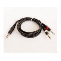 Cablu Jack 6,3mm stereo - 2x Jack 6,3mm mono, 1,5m, Jb Systems 1240