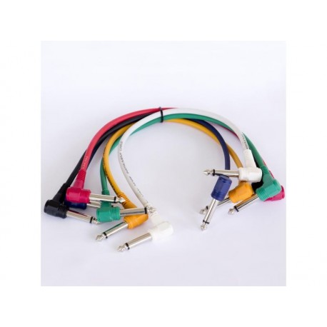 Set 6 cabluri de semnal, Jack 6,3mm mono - Jack 6,3mm mono, 0,3m, Jb Systems 1242
