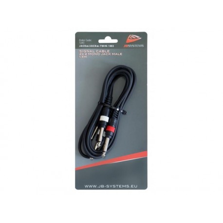 Cablu de semnal 2x Jack 6,3mm mono la 2x Jack 6,3mm mono, 1,5m, Jb Systems 1243