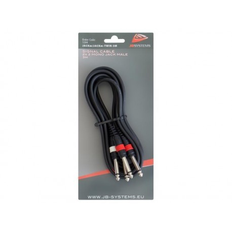 Cablu de semnal 2x Jack 6,3mm mono la 2x Jack 6,3mm mono, 3m, Jb Systems 1244