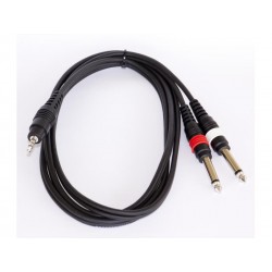 Cablu de semnal 1x jack 3,5mm stereo la 2x jack 6,3mm mono, 1,5m, Jb Systems 1245