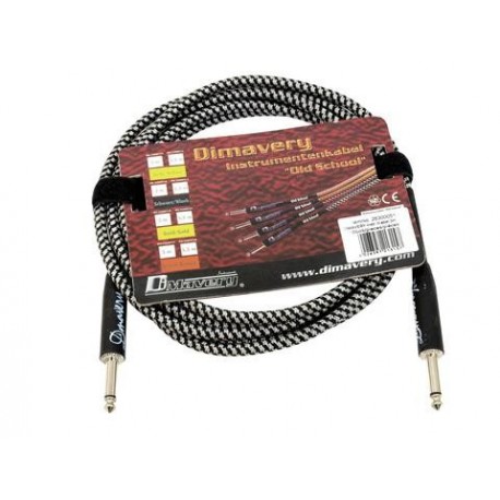 Cablu instrument pentru chitara si chitara bas electrica, jack 6,3mm - 6,3mm, mono, 3m, Dimavery 26300051