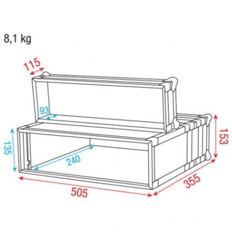 Case pentru CD player de rack 19 inch 3U albastra DAP Audio ACA-CDD3