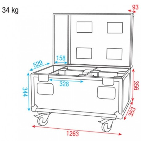 Case pentru moving head 4x Expression 5000 DAP Audio