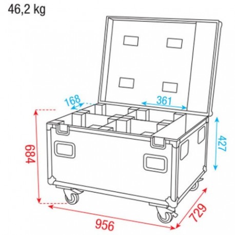 Case pentru moving head 4x Expression 33000 DAP Audio