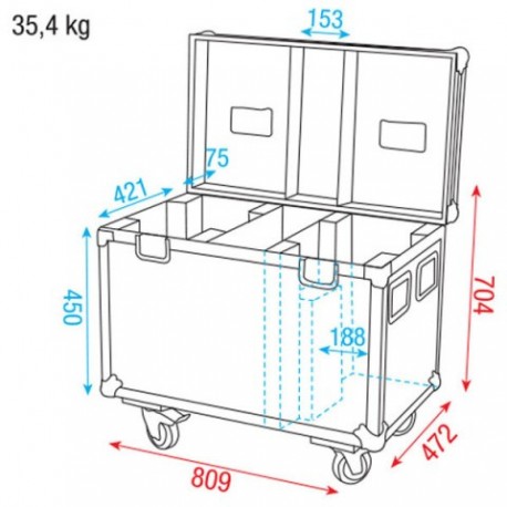 Case pentru moving head 2x Expression 8000 DAP Audio