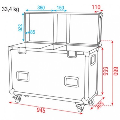 Case pentru moving head 2x Indigo Beam & 4500 DAP Audio