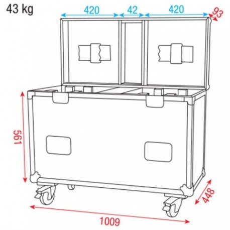Case pentru moving head 2x Indigo 6500 DAP Audio