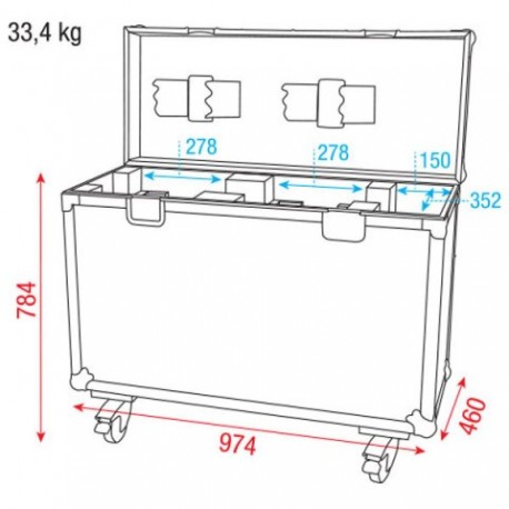 Case pentru moving head 2x Phantom 140 beam DAP Audio