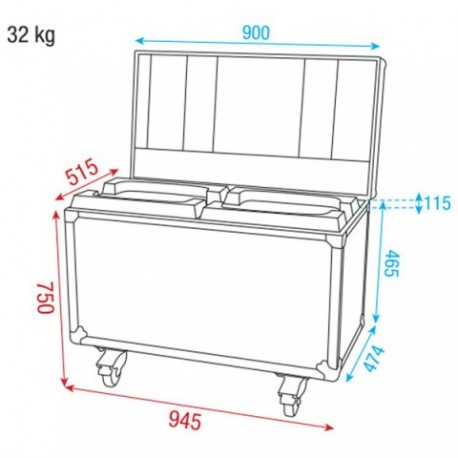 Case pentru moving head 2x Phantom 225 DAP Audio