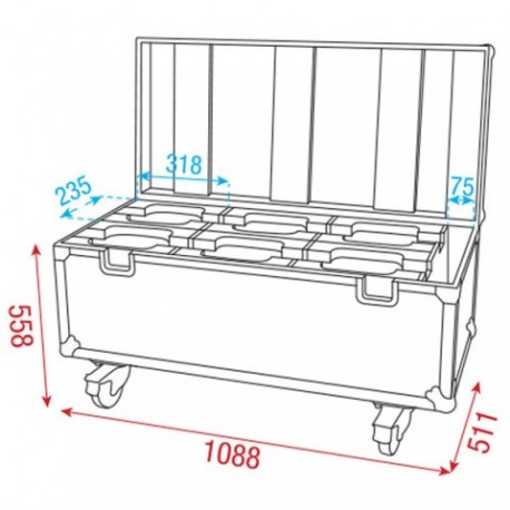 Case pentru moving head 6pcs iw-715 DAP Audio