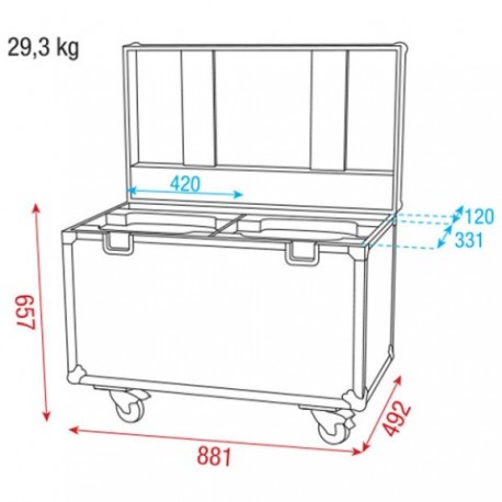 Case pentru moving head 2pcs iw-1915 DAP Audio