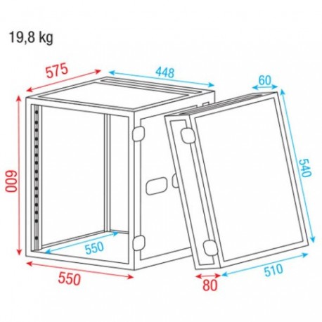 Rackcase DoubleDoor case 12U DAP Audio