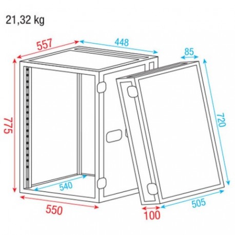 Rackcase DoubleDoor case 16U DAP Audio