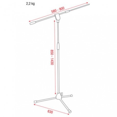 Stativ pentru microfon Pro cu brat telescopic DAP Audio