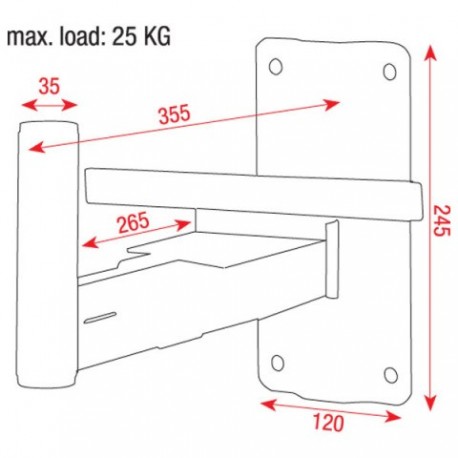 Suport boxa de perete max 20 kg DAP Audio