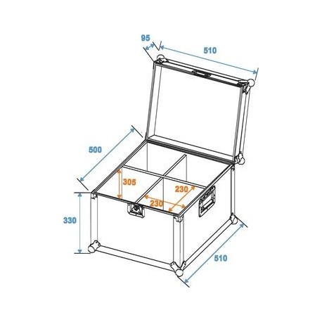 Flightcase pentru 4 proiectoare PAR-64 short, Roadinger EP-64 (31005060)