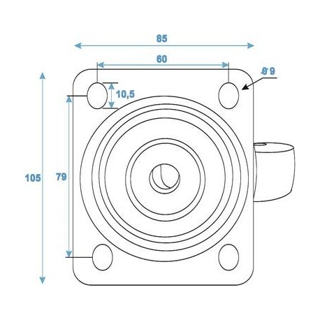 Roti albastre 100mm, cu protectie pe rulment, Swivel 3000400A
