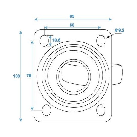Roti albastru deschis 100mm, Swivel 30004005