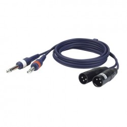 Cablu audio 2 Jack 6.3 mono la 2 XLR tata DAP Audio FL-44150-1.5m