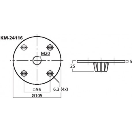 Mounting plate K&M KM-24116