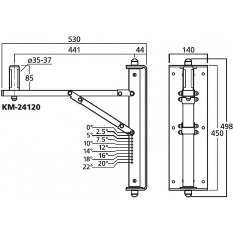 Suport de perete pentru boxe K&M KM-24120
