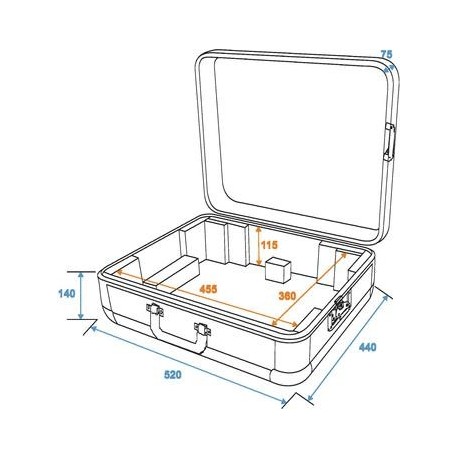 Case profesional pentru pick-up, negru, Roadinger Turntable case Tour ALU black (30123110)