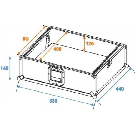 Case profesional pentru mixer, variabil, 8U, negru, Roadinger MCV-19 / 8U (3011157A)