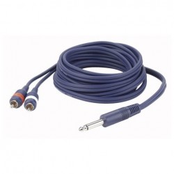 Cablu audio Jack 6.3 mono la 2 RCA tata DAP Audio FL-33150-1.5m