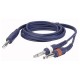 Cablu audio Jack 6.3 stereo la 2 Jack 6.3 mono DAP Audio FL-3475-0.75m