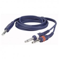 Cablu audio Jack 6.3 stereo la 2 Jack 6.3 mono DAP Audio FL-34150-1.5m