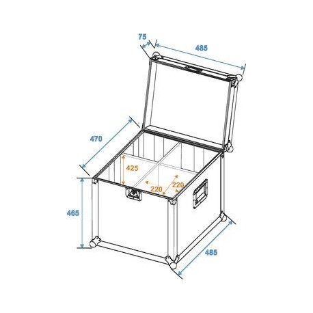 Flightcase pentru 4x PAR-56 spot, long cu clamp, Roadinger 31000715