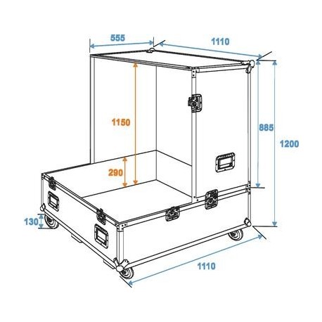 Flightcase cu roti pentru sfera cu oglinzi de 100cm, Roadinger 31000433