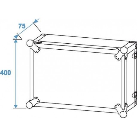 Rackcase 8U 483mm (19Â¨), Roadinger Effect rack CO DD, 8U, 38cm deep, black (30107260)