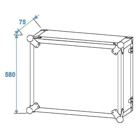 Flightcase pentru unitate rack 12U 483mm (19Â¨), Roadinger Effect rack CO DD, 12U, 38cm deep, black (30107274)