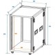 Flightcase amplificator pentru rack 18U, cu roti, Roadinger Amplifier rack PR-2ST, 18U, 57cm wheels (3010980M)