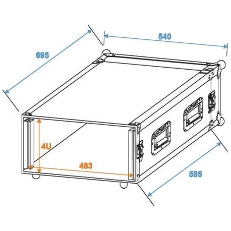 Flightcase 4U pentru amplificator, Roadinger 30109785