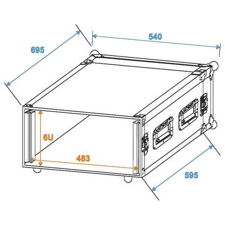 Flightcase 6U pentru amplificator, Roadinger 30109787