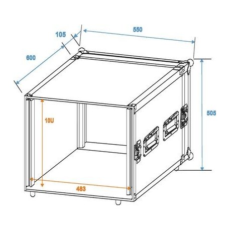 Flightcase 10U pentru amplificator, Roadinger 30109791