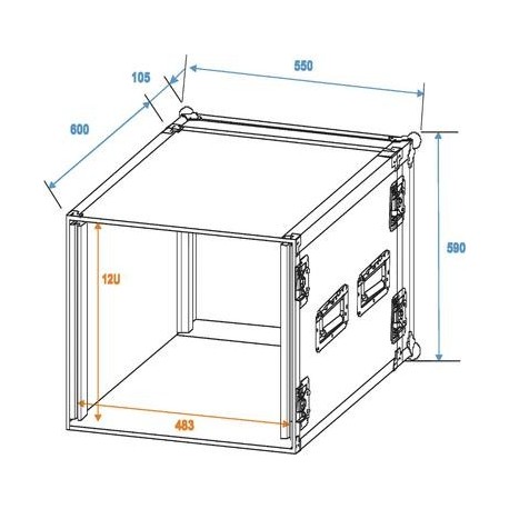 Flightcase 12U pentru amplificator, Roadinger 30109793