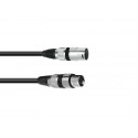 Cablu XLR mama - XLR tata, 3 pini, 15m, negru, Omnitronic 3022057N
