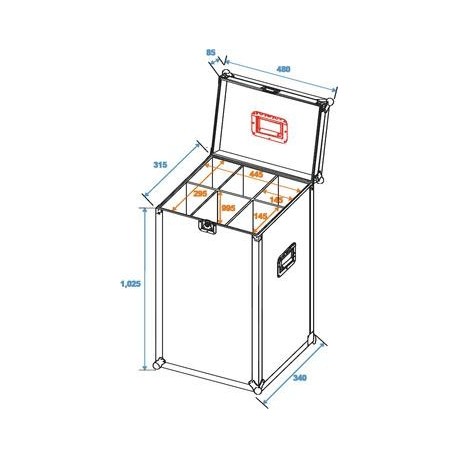 Flightcase pentru 6 stand-uri microfon, Roadinger 31000421