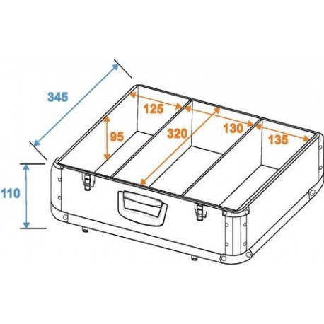 Flightcase de aluminiu pentru CD-uri, rosie, Roadinger 3012205A
