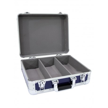 Flightcase de aluminiu pentru CD-uri, albastra, Roadinger 3012205C